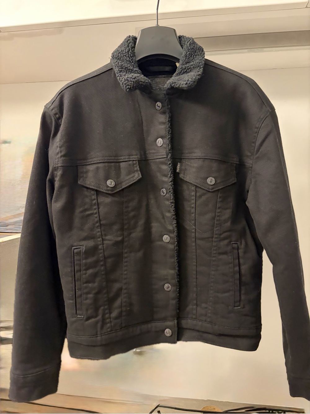 Levi's Black Sherpa Collar Shirt Jacket